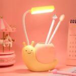 Velador Luz Led Recargable Caracol Amarillo