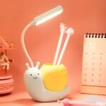 Velador Luz Led Recargable Caracol Celeste