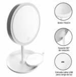 Espejo Led Rectangular Redondo Maquillaje - Blanco - Image 2