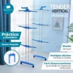 Tender Tendedero de Ropa 3 Niveles Vertical Portátil - Imagen 2