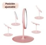 Espejo Led Rectangular Redondo Maquillaje - Rosa - Image 2