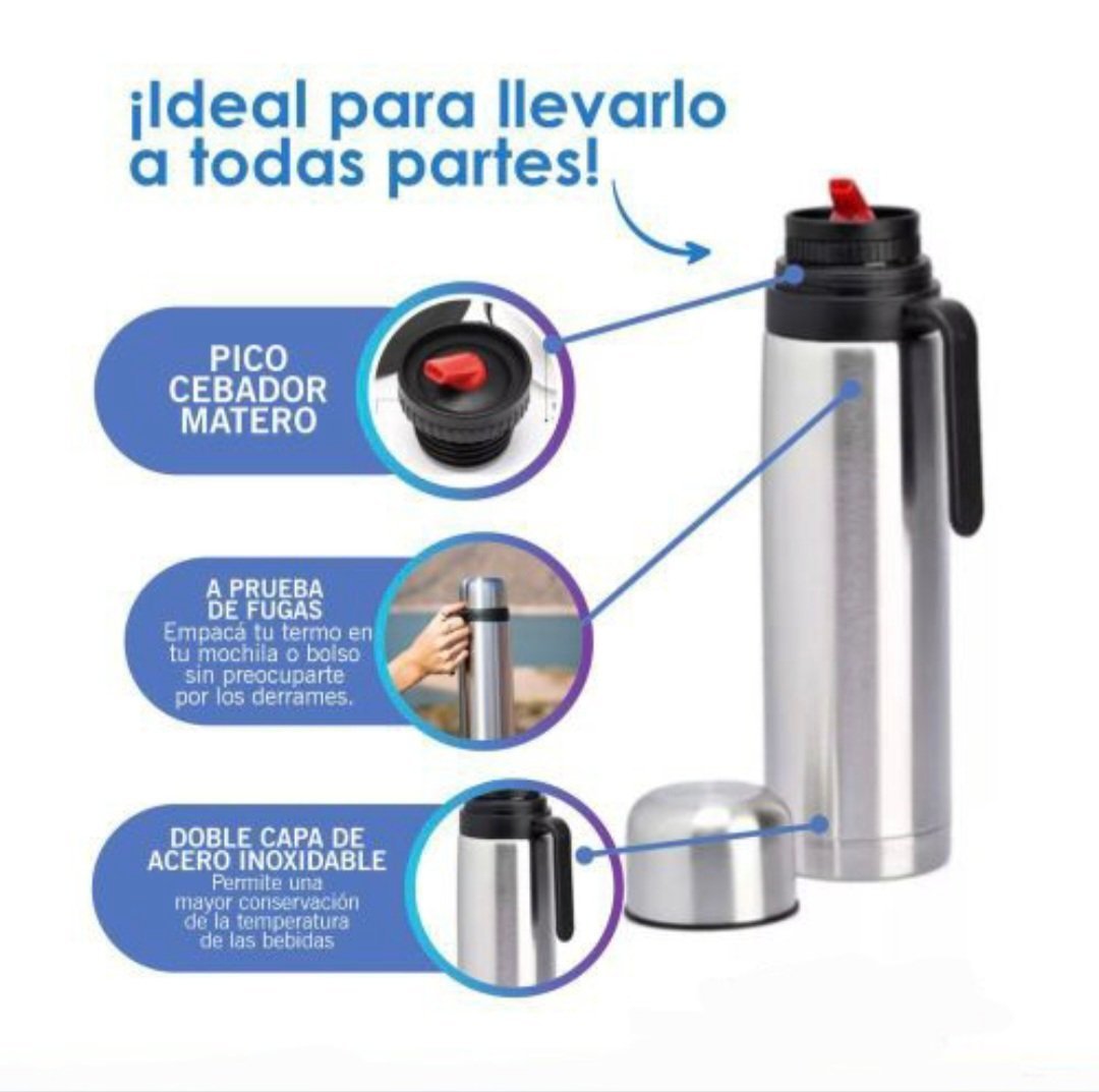 1000427138.jpg Termo Uruguayo 1 L Media Manija Gris Pico Matero - Image 1