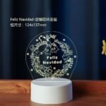 Lámpara Acrílico 3D Feliz Navidad