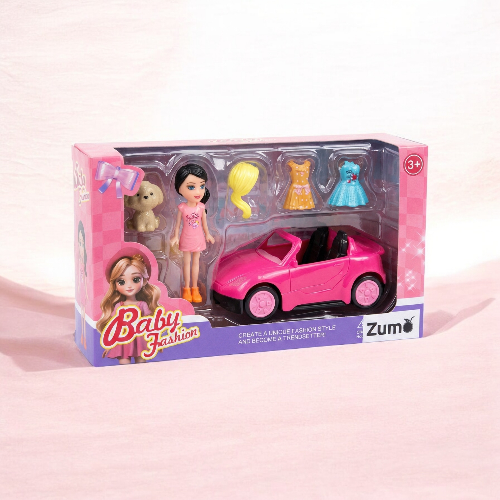 1000461396.png Set Muñequita Auto con Accesorios - Rosa - Image 1