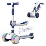 Monopatín con Asiento y Luz - Azul