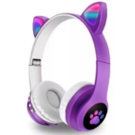 Auricular Bluetooth Gatito con Luz Violeta
