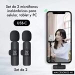 Set 2 Micrófonos Corbateros Tipo C
