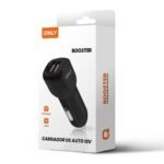 Cargador Auto12V - 2 Entradas USB - Con Cable Tipo C - Booster Only