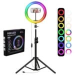 Aro de Luz RGB 26cm con Trípode 2.10m