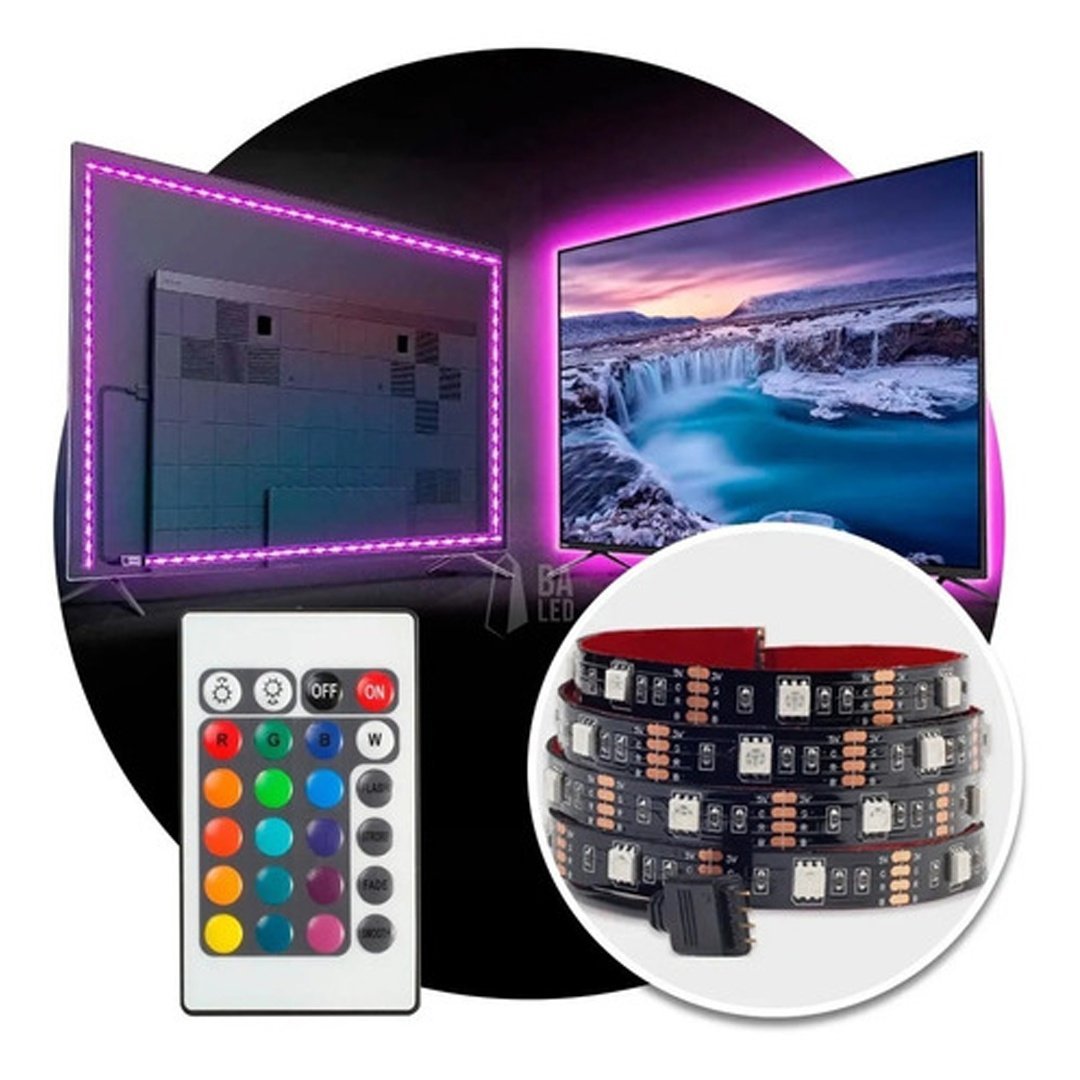 Tira-led-rgb-con-control-remoto-usb-para-tv-–-2-metros-2.jpg Tira Led RGB 5050 5 Metros Para Smart TV - Imagen de 1