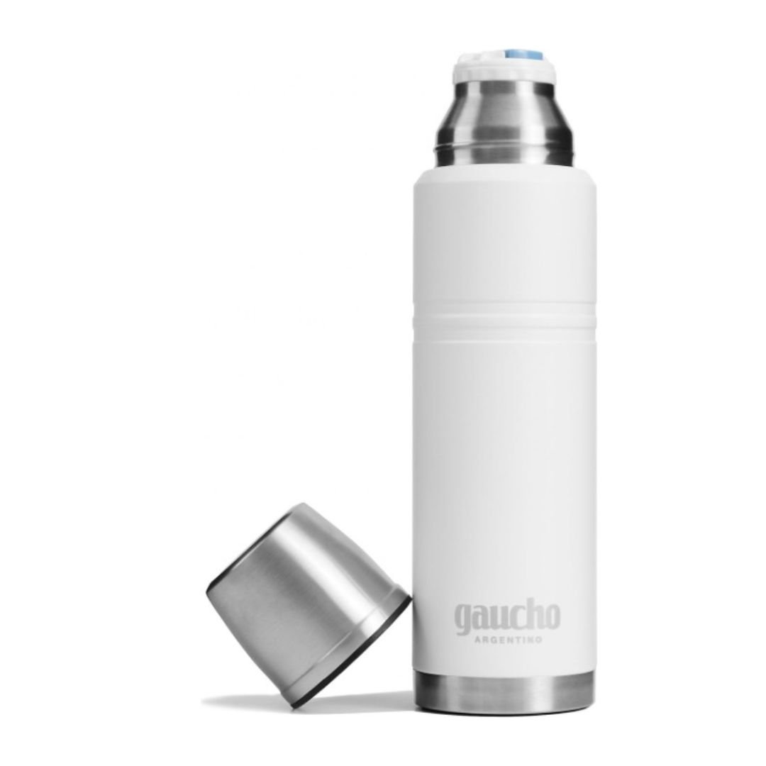 gaucho4 Termo Bala 1L – Gaucho Argentino® – Rosca Interna - Blanco - Imagen de 1
