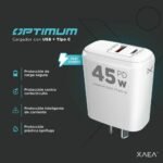 Adaptador-Cargador 220V Optimum – 5A – 1USB + TIPO C