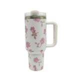 Vaso Termico 1.200L - Quencher - Blanco Con Flores