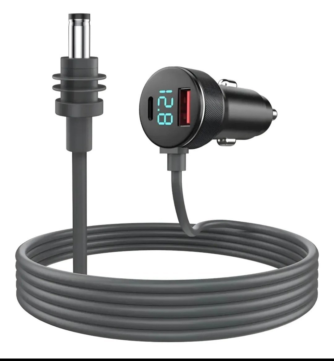 2026/03/1000497543.jpg Adaptador Cargador Starlink Mini 12V Para Auto Con Visor Digital 3M - Imagen 1