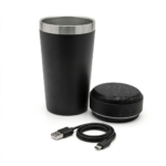 Vaso Térmico Con Parlante Bluetooth - Negro - Imagen 2