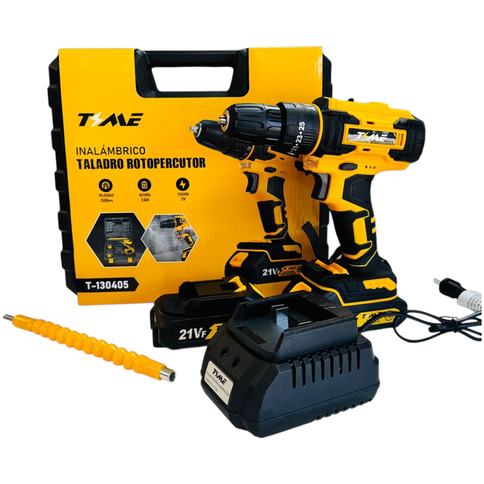 2026/03/1000600321.png Taladro Atornillador Percutor Inalámbrico Time 2 Baterías - Imagen de 1