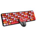 Teclado y Mouse Inalámbrico Retro T-Wolf TF-350 - Rojo