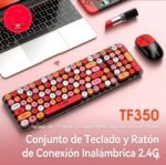 Teclado y Mouse Inalámbrico Retro T-Wolf TF-350 - Rojo - Imagen 2