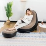 Sofa Sillon Inflable Ultra Cómodo Tipo Puff Con Reposapiés