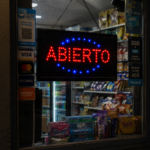 Cartel LED RGB Abierto