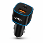 Cargador 12V Auto ONLY Gear MODS-504 1 USB 1 Tipo C + Cable Tipo C Negro - Imagen 2