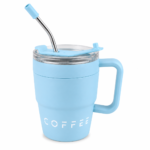Taza Térmica 480ml Acero Inoxidable con Tapa y Sorbete Celeste