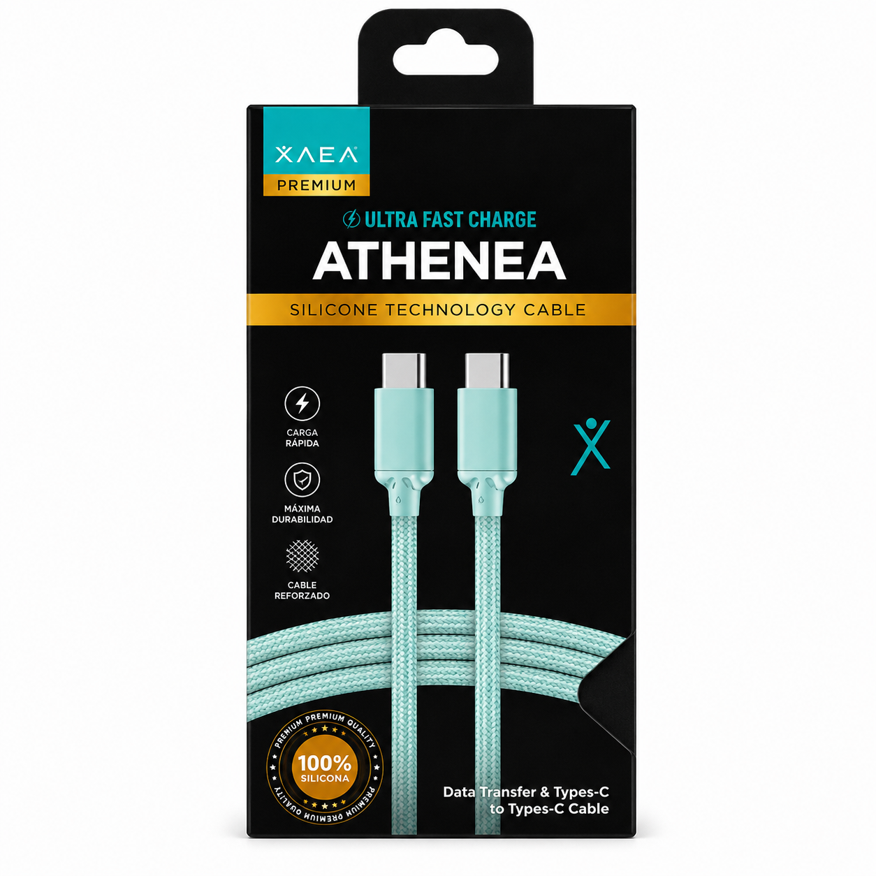 ChatGPT Image 27 may 2026, 11_00_32 Cable USB C a C Premium 1M Athenea - Verde - Imagen 1