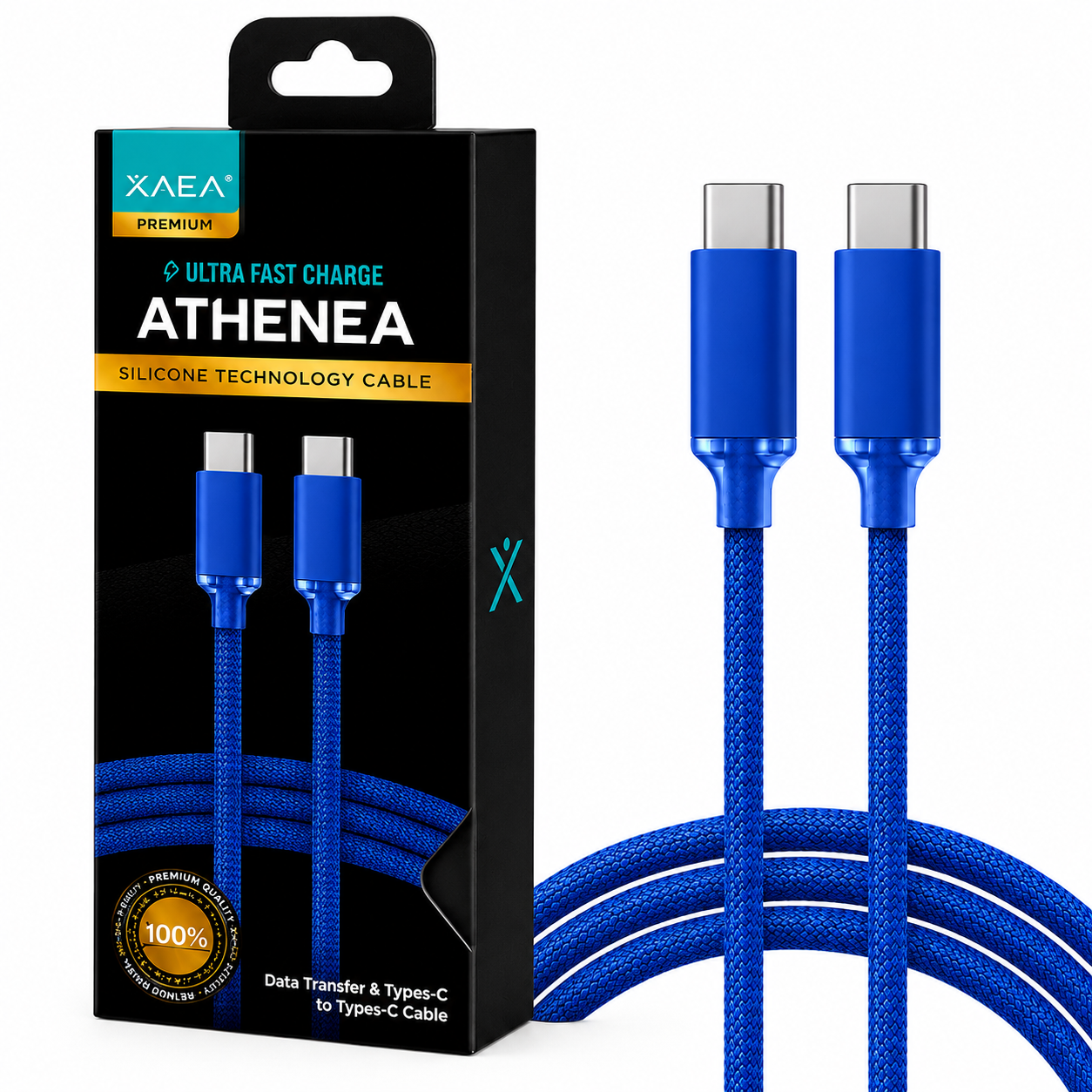 ChatGPT Image 27 may 2026, 11_27_58 Cable USB C a C Premium 1M Athenea - Azul - Imagen 1