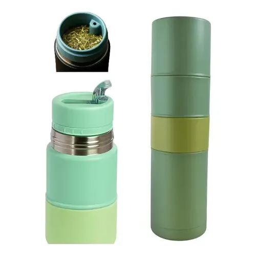D_Q_NP_2X_831460-MLA108870872083_032026-P Termo Mate Listo Tereré 750 ml Autocebante Acero Inoxidable - Verde - Imagen 1