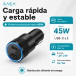 Cargador Auto 12V USB-C Doble Puerto Voltair Fast Charge - Imagen 2