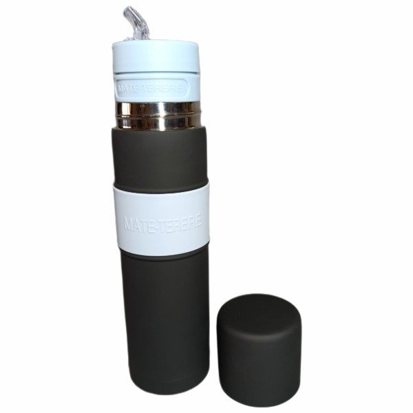 d17c3ec1a01028d2afa533040803588483beb9e7bb0266389127e39ff522ba13216845 Termo Mate Listo Tereré 750 ml Autocebante Acero Inoxidable - Negro - Imagen 1