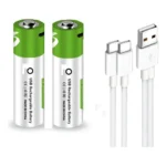 Pilas AA Recargables USB con Luz