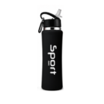 Botella Térmica Sport Acero Inoxidable 750ml con Sorbete y Gancho Negro