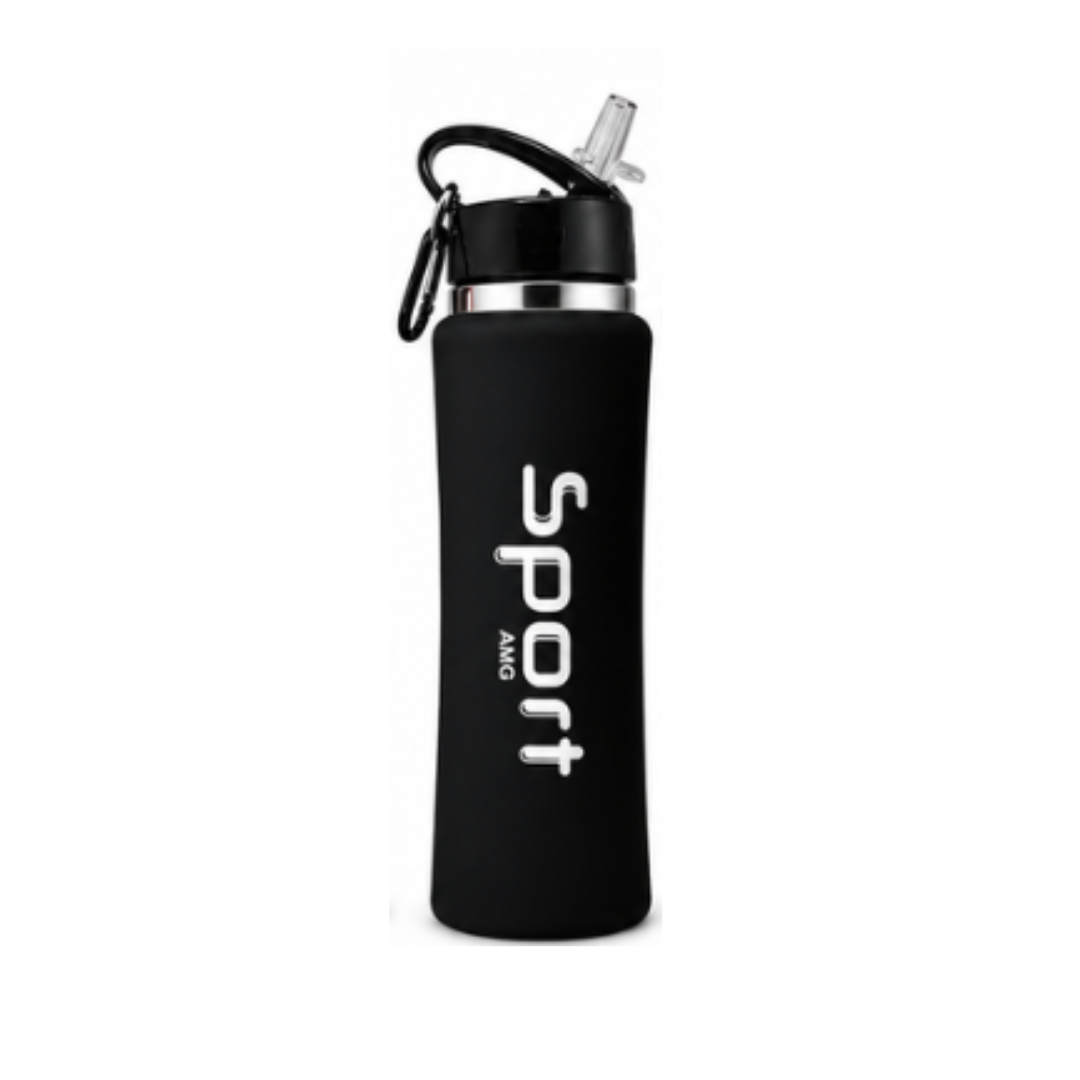 25 Botella Térmica Sport Acero Inoxidable 750ml con Sorbete y Gancho Negro - Imagen 1