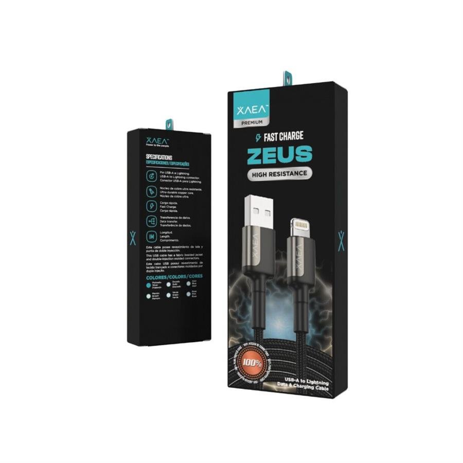 3317-producto-17482829338266e4bfeda1bd42d8f9794eb4.jpg Cable de Carga USB a Lightning XAEA Zeus - Imagen 1