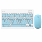Combo Kit Teclado Y Mouse Recargable Slim Bluetooth Compacto Celeste