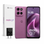 Motorola Moto G17 256GB 8GB RAM Pantone Bordeaux Rosa + Funda + Cargador