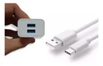 Cargador Time 2 Puertos + Cable Usb-C  - Tmcc 818 - Imagen 2