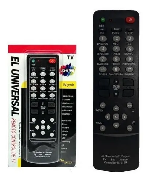D_NQ_NP_2X_657176-MLA31654369755_082019-F.webp Control Remoto Universal para TV NO SMART - JS616B - Imagen 1