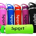 Botella Térmica Sport Acero Inoxidable 750ml con Sorbete y Gancho Negro