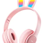 Auriculares Inalámbricos Dinax Over-ear Bluetooth Luces LED RGB Orejas Conejo Rosa