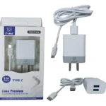 Cargador Time 2 Puertos + Cable Usb-C  - Tmcc 818