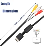 Cable AV a RCA para PlayStation 2 y 3 1.8m Negro - Imagen 4