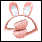 Auriculares Inalámbricos Dinax Over-ear Bluetooth Luces LED RGB Orejas Conejo Rosa - Imagen 2