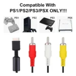 Cable AV a RCA para PlayStation 2 y 3 1.8m Negro - Imagen 3