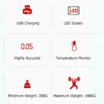 Balanza Digital Time BL-91057 Vidrio Capacidad 180kg Rosa - Imagen 3