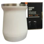 Mate Acero Inoxidable 236ml Clasico Termico Viaje Blanco