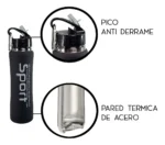 Botella Térmica Sport Acero Inoxidable 750ml con Sorbete y Gancho Azul - Imagen 3