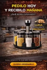 Organizador de Especias Giratorio 7 Frascos de Vidrio - Imagen 3