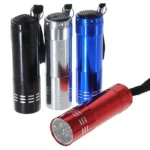 Linterna a pilas Mini Portátil Aluminio 9 Led - 3 Pilas AAA